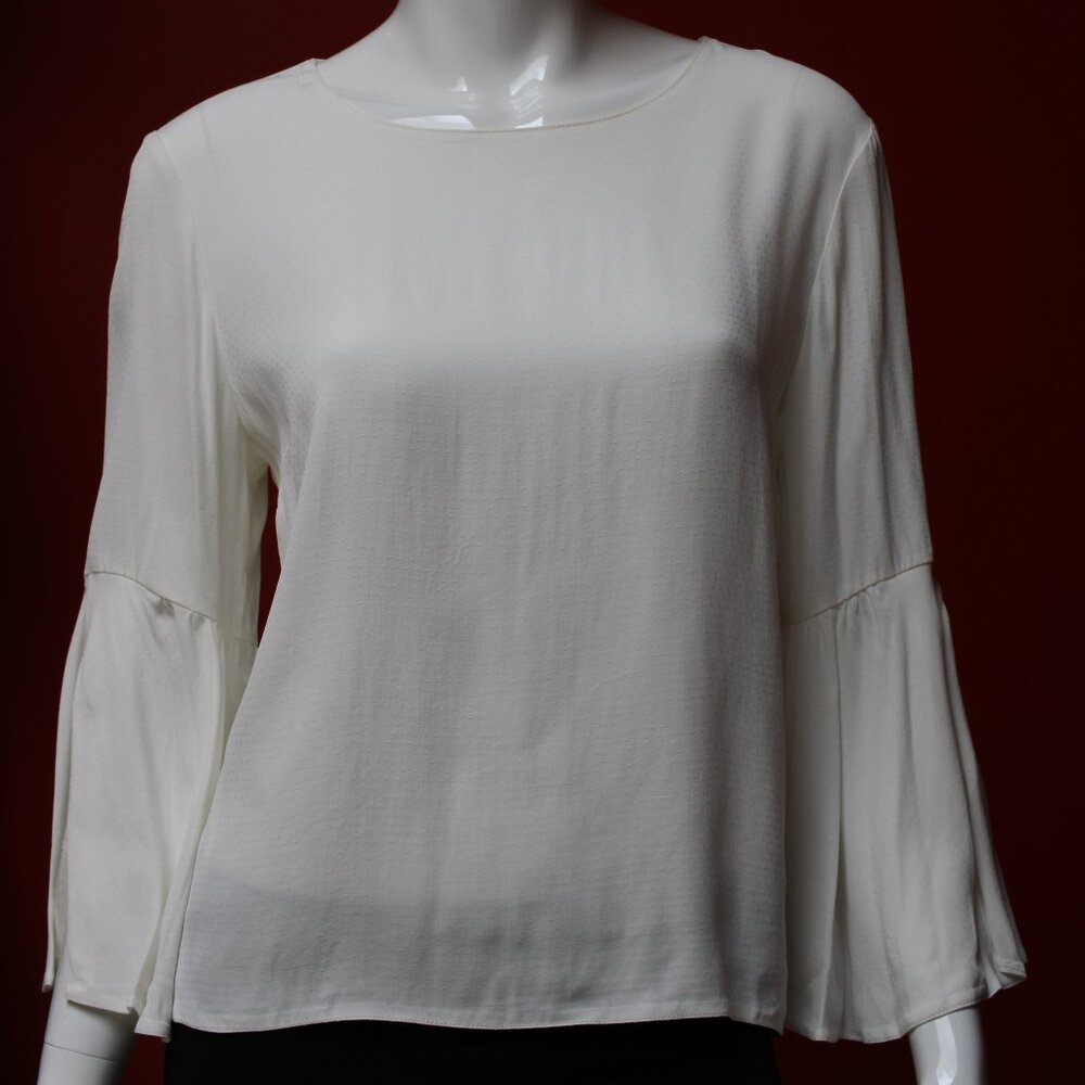Topshop Petite White Long Sleeve Blouse